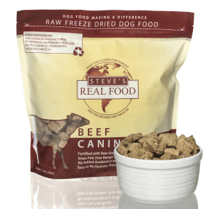 Steves Real Freeze Dried Beef Dog Food 1.25lb steves, steves, real, dog food, dog, fd, freeze dried, beef